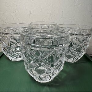 Shannon Crystal Godinger Bamboo Garden Double Old Fashion Glasses-FOUR